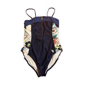 US polo women’s one piece, blue floral, swimsuit, size medium